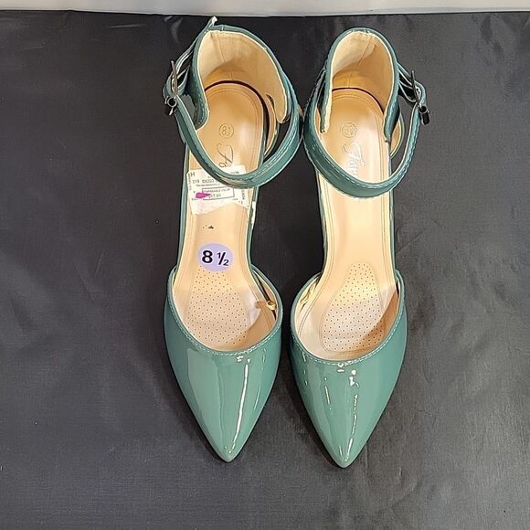 BRAND NEW LINK WOMEN"S FASHION ANKLE STRAP BUCKLE SLIP ON POINTED TOE SHOE - Picture 3 of 15